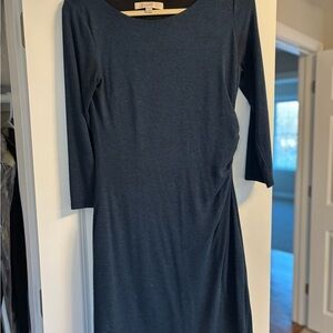 LOFT Blue Sheath Dress with Bateau Neckline